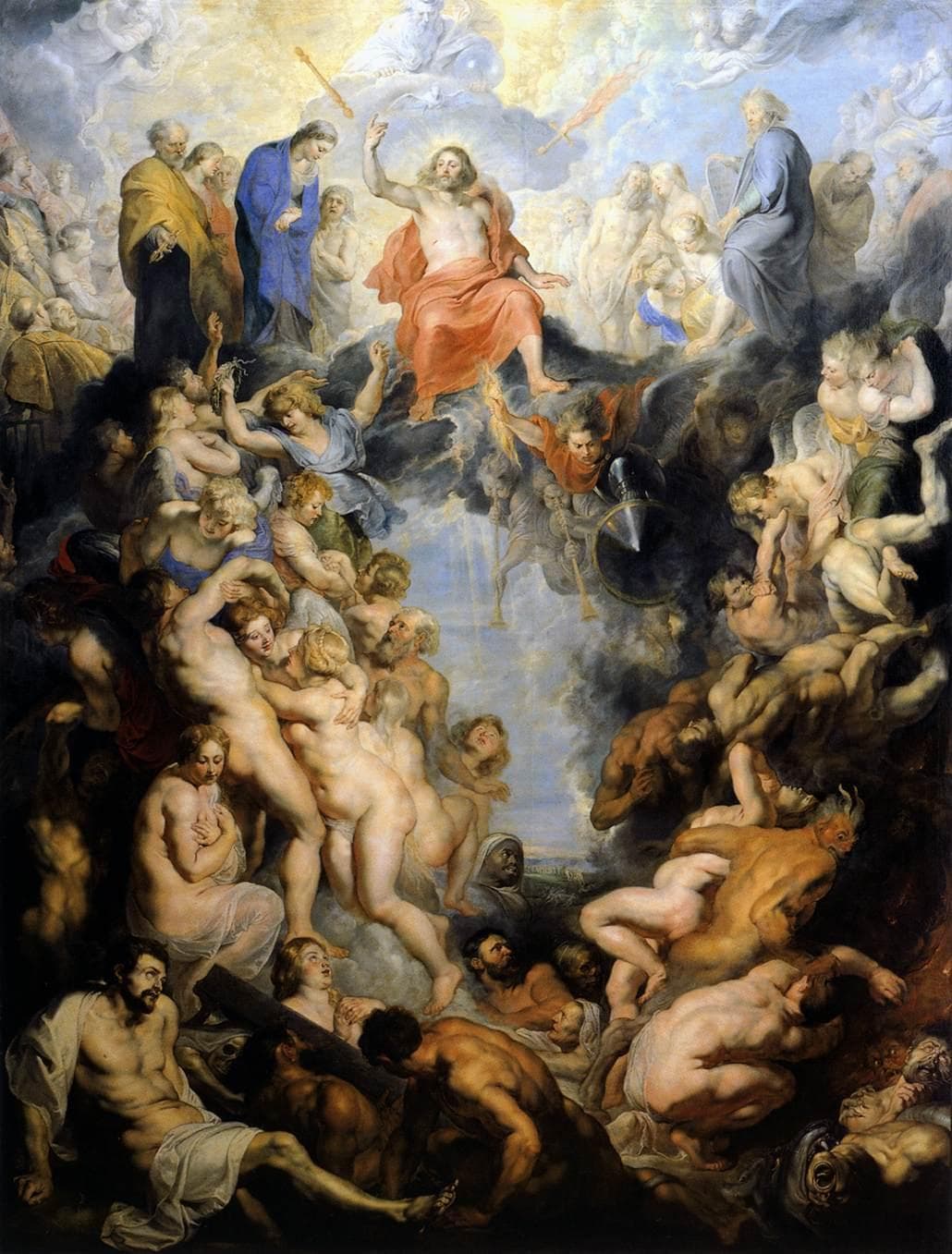 Peter Paul Rubens's monumental 1617 altarpiece The Great Last Judgement in the Alte Pinakothek's Rubens Hall