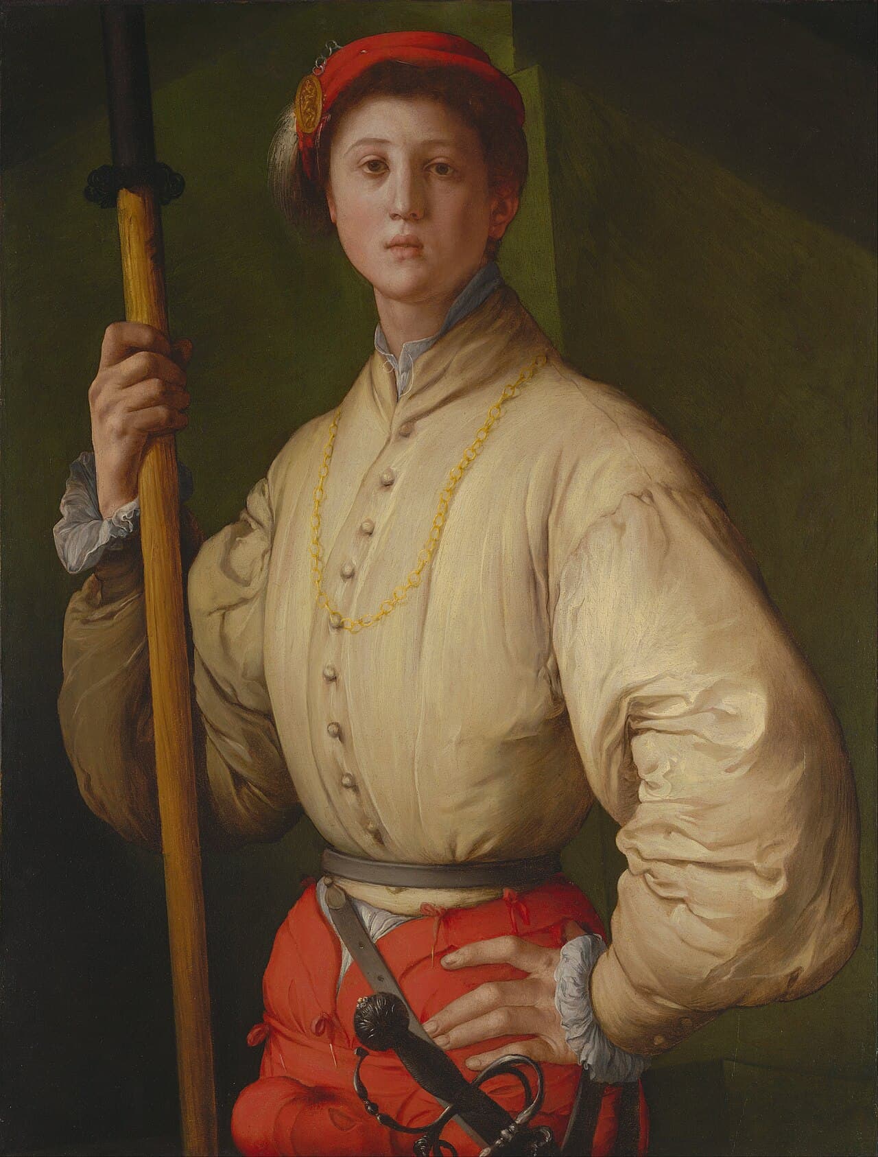 Portrait of a Halberdier by Pontormo, J. Paul Getty Museum