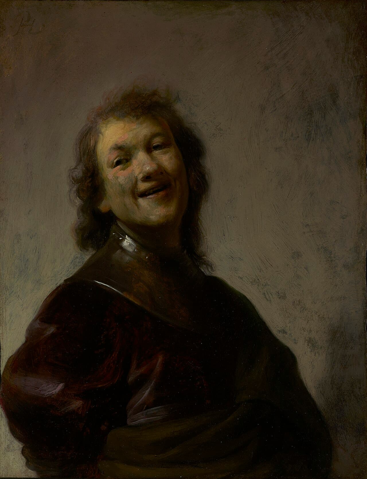 Rembrandt Laughing, self-portrait by Rembrandt, J. Paul Getty Museum