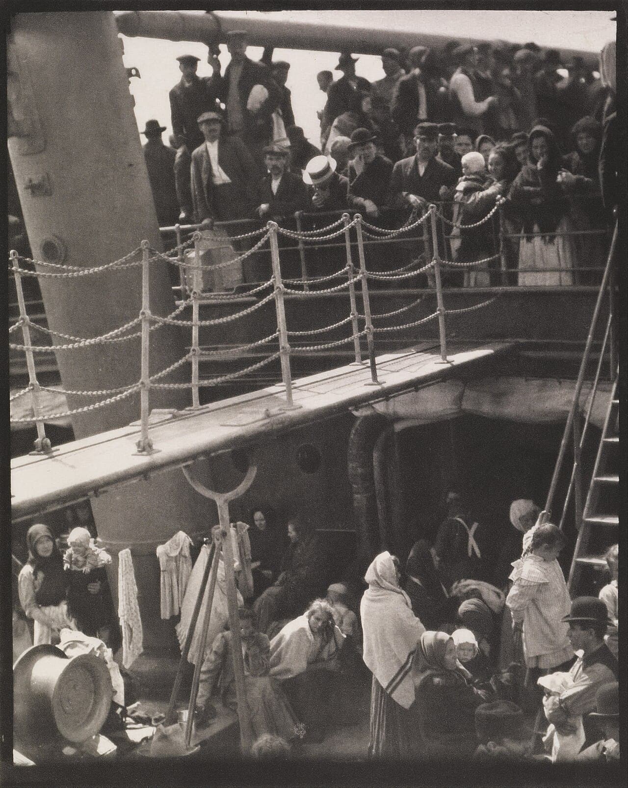 Alfred Stieglitz's photograph The Steerage, showing passengers on a ship's lower deck