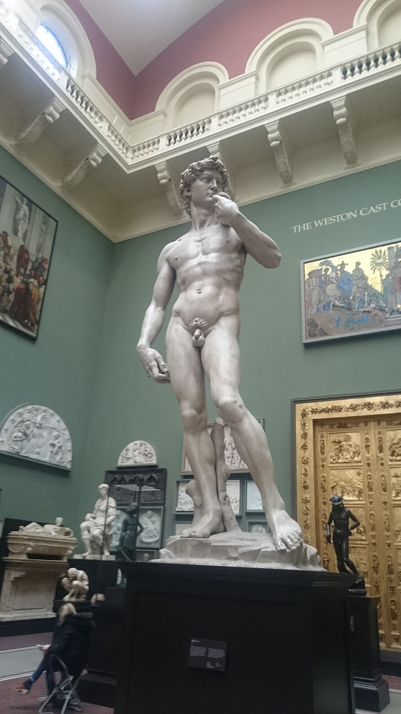 Plaster cast of Michelangelo's David displayed in the V&A's Cast Courts