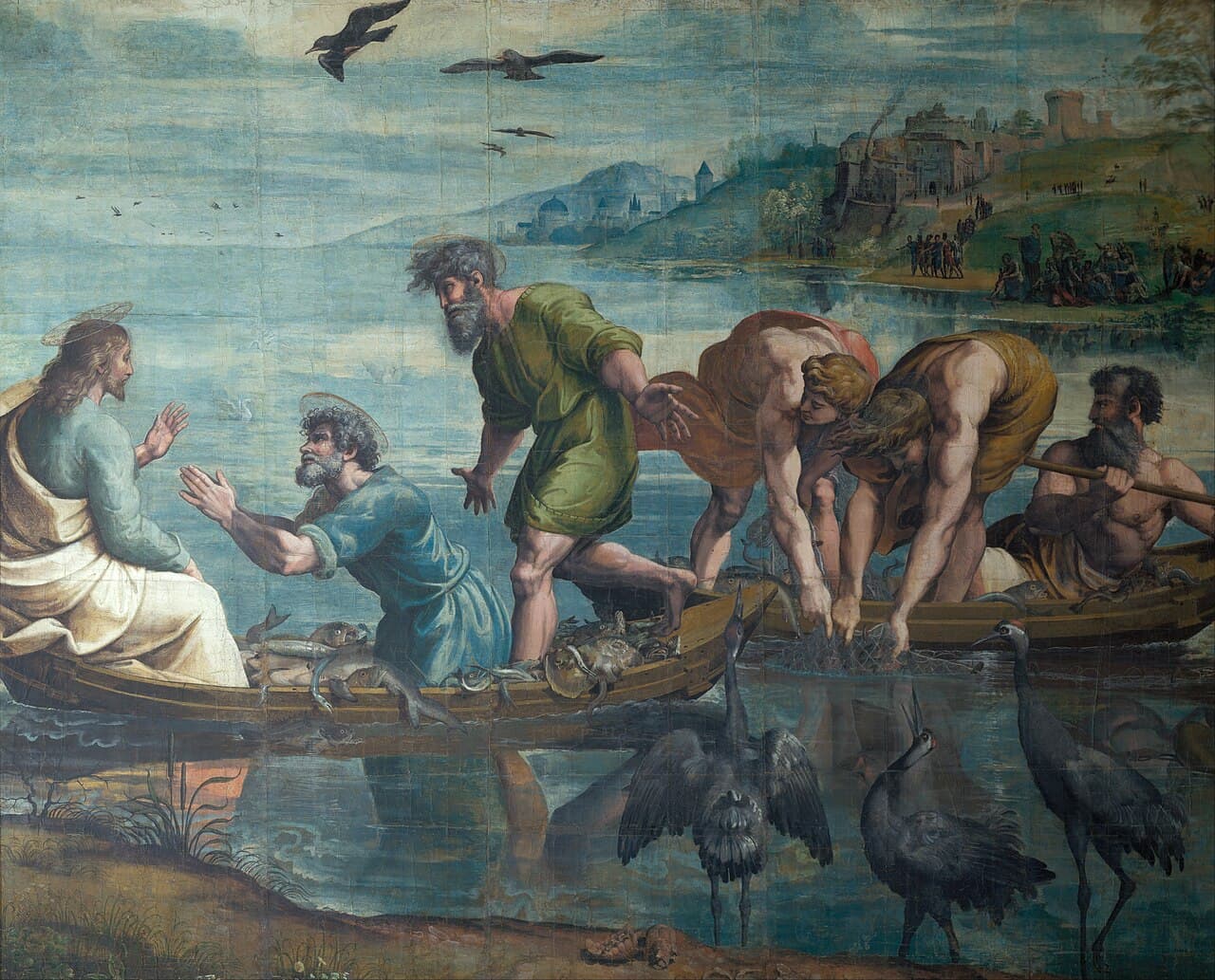 One of Raphael's Cartoons depicting a biblical scene, displayed at the V&A